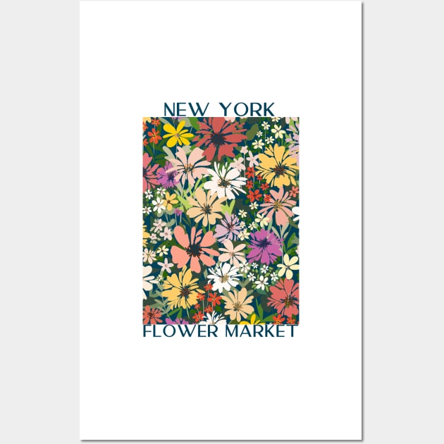 Abstract Flower Market Illustration 25 Wall Art by gusstvaraonica